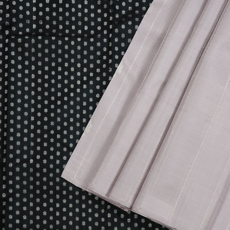Hayagrivas Silver Grey Handloom Kanjivaram Silk Saree KBD2092C14-1