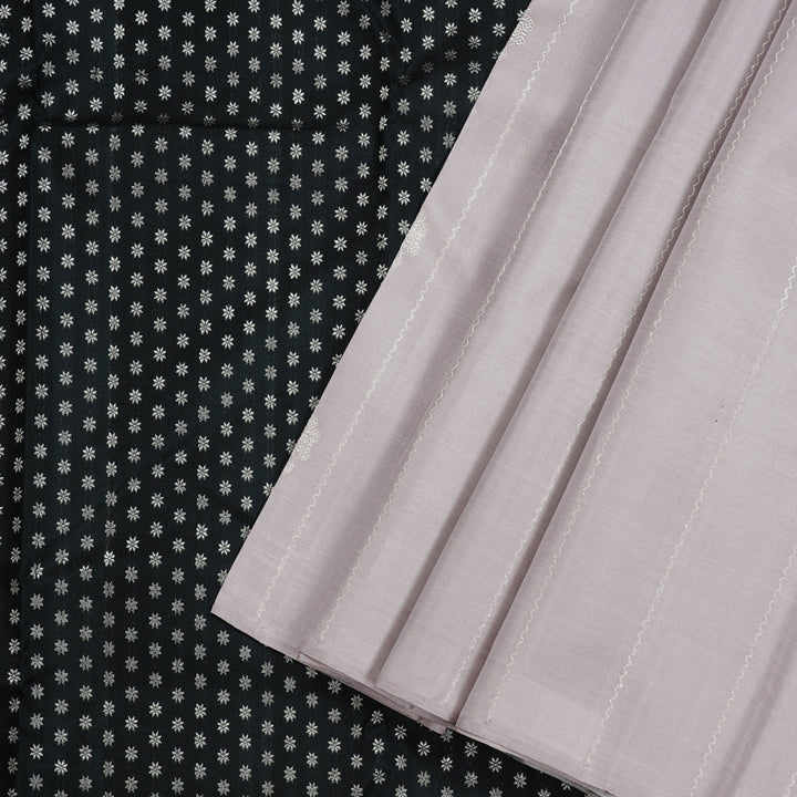 Hayagrivas Silver Grey Handloom Kanjivaram Silk Saree KBD2092C14-1