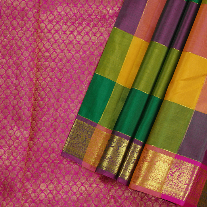 Hayagrivas Multi Colour Checks Handloom Kanjivaram Silk Saree KBD2094C12-6