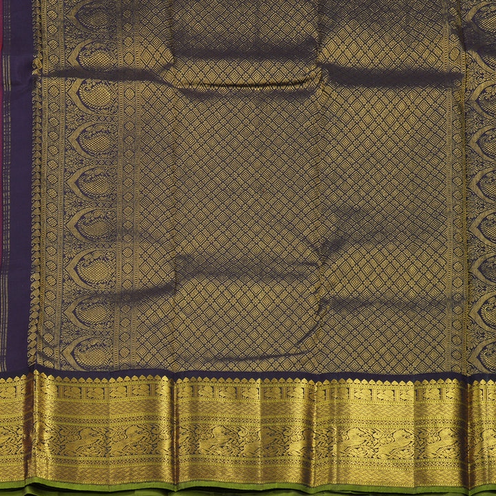 Hayagrivas Handloom Red Kanjivaram Silk Saree with Nagapazham Shade Border KBD2094C2-3