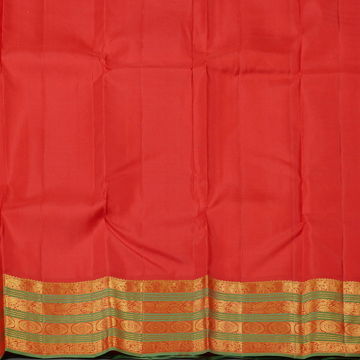 Hayagrivas Peach Pink Handloom Kanjivaram Silk Saree with Red Border KBD2094C2-8