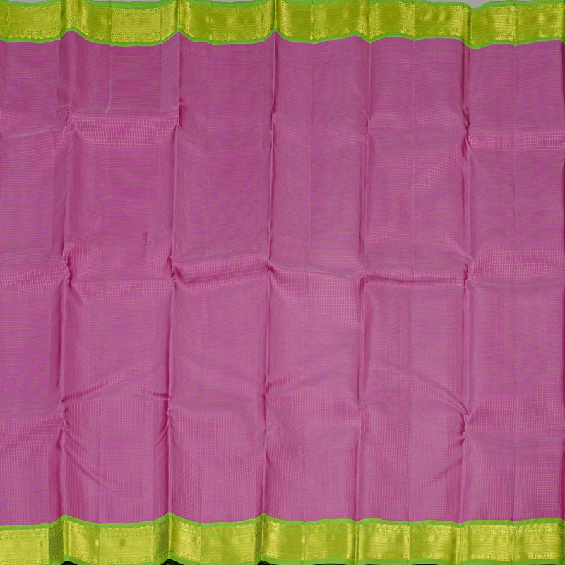 Hayagrivas Purple Handloom Kanjivaram Silk Saree with Light Green Border KBD2094C21-1