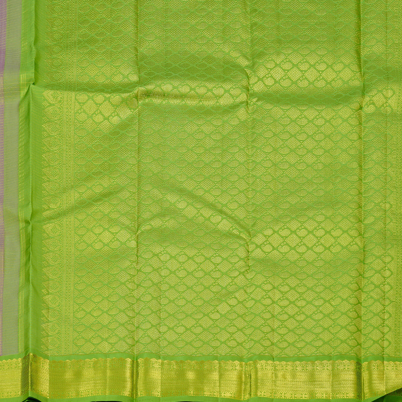 Hayagrivas Purple Handloom Kanjivaram Silk Saree with Light Green Border KBD2094C21-1
