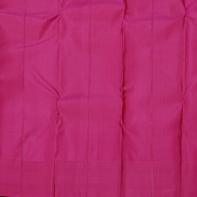 Hayagrivas Honey Mustard Handloom Kanjivaram Silk Saree with Pink Border KBD2094C22-6