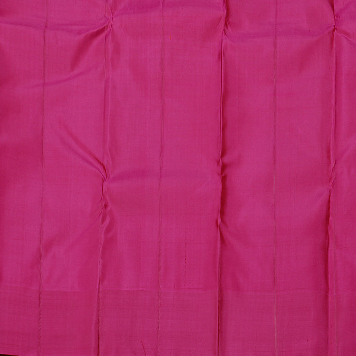 Hayagrivas Honey Mustard Handloom Kanjivaram Silk Saree with Pink Border KBD2094C22-6