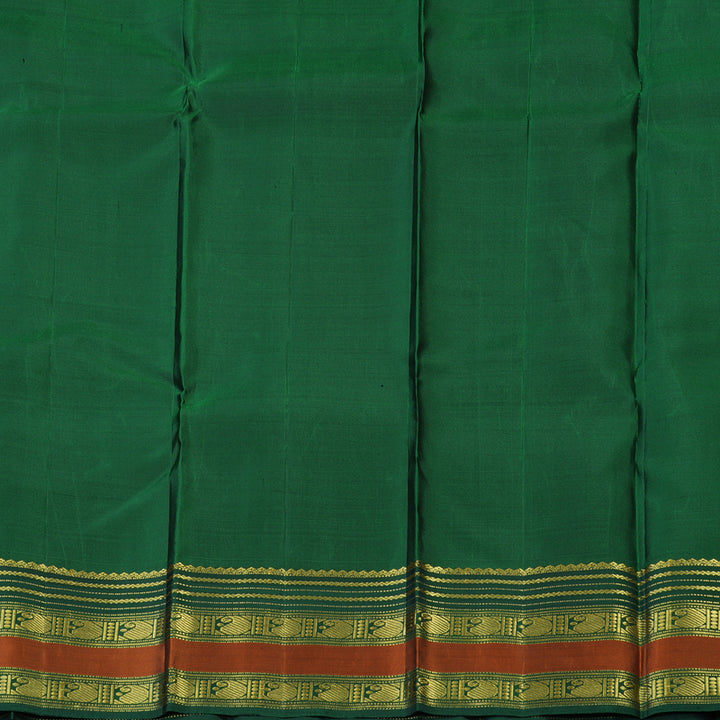 Hayagrivas Handloom Dark Green Kanjivaram Silk Saree KBD2094C3-2
