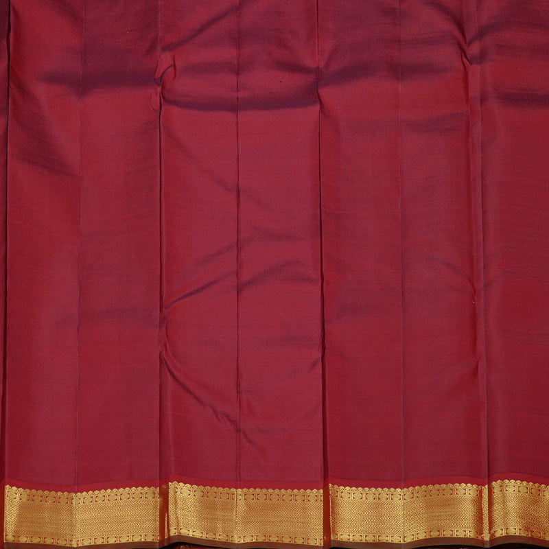 Hayagrivas Honey Mustard Handloom Kanjivaram Silk Saree with Dark Maroon Border KBD2094C4-1