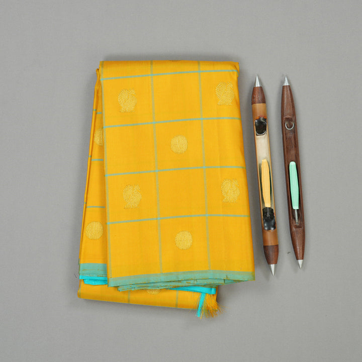 Hayagrivas Lemon Yellow Handloom Kanjivaram Silk Saree KBD2094C8-5