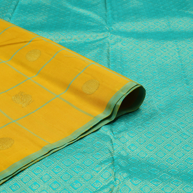 Hayagrivas Lemon Yellow Handloom Kanjivaram Silk Saree KBD2094C8-5