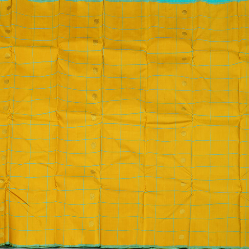 Hayagrivas Lemon Yellow Handloom Kanjivaram Silk Saree KBD2094C8-5