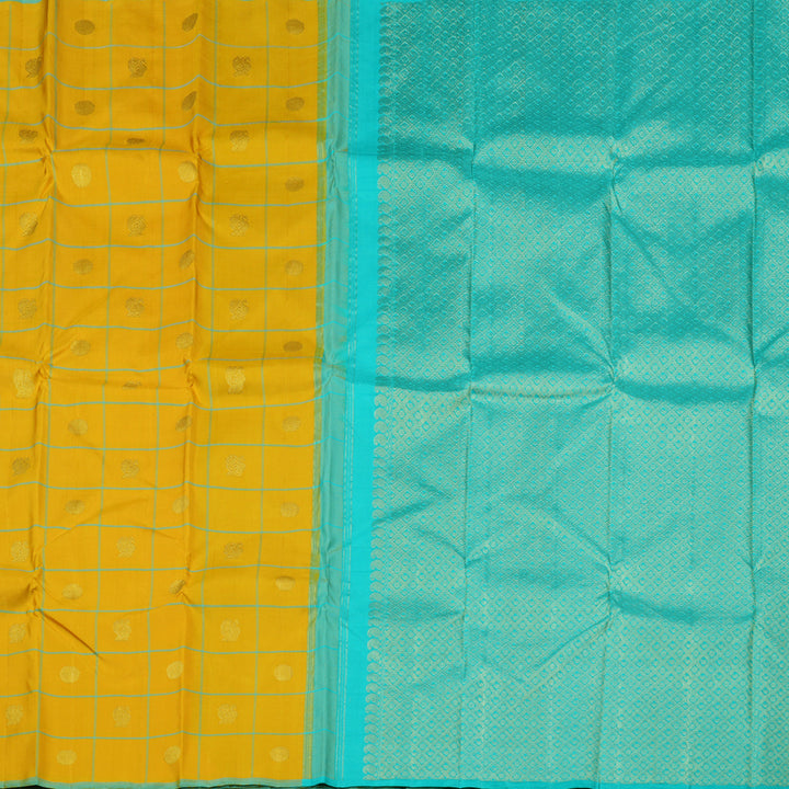 Hayagrivas Lemon Yellow Handloom Kanjivaram Silk Saree KBD2094C8-5
