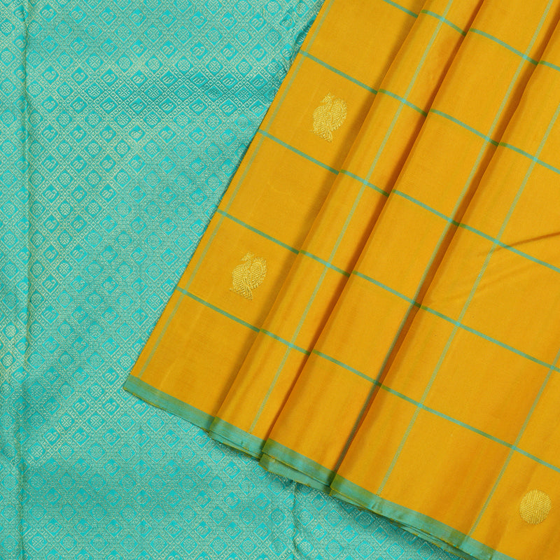 Hayagrivas Lemon Yellow Handloom Kanjivaram Silk Saree KBD2094C8-5