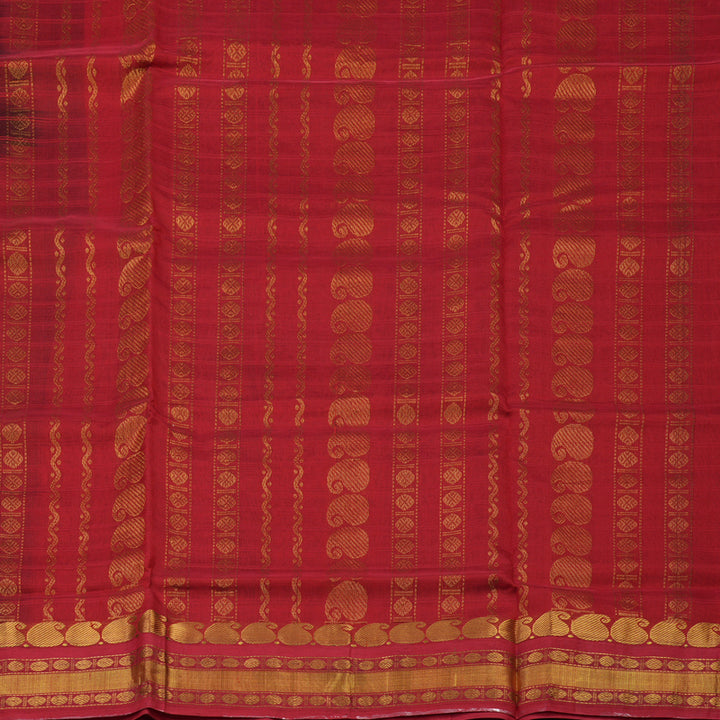 Hayagrivas Pure Silk Cotton Saree in Bottle Green with Red border KBD2095C6-6