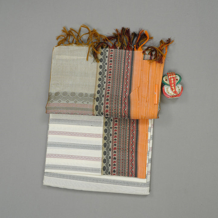 Hayagrivas Handloom Pure Silk Cotton Saree in White KBD2095C8-10