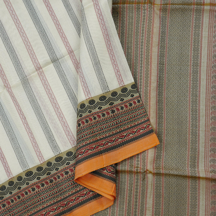 Hayagrivas Handloom Pure Silk Cotton Saree in White KBD2095C8-10