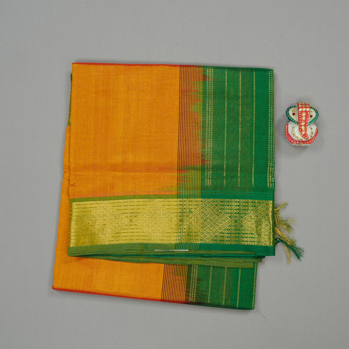 Hayagrivas Handloom Silk Cotton Saree in Vibrant Honey Mustard KBD2096C1-1