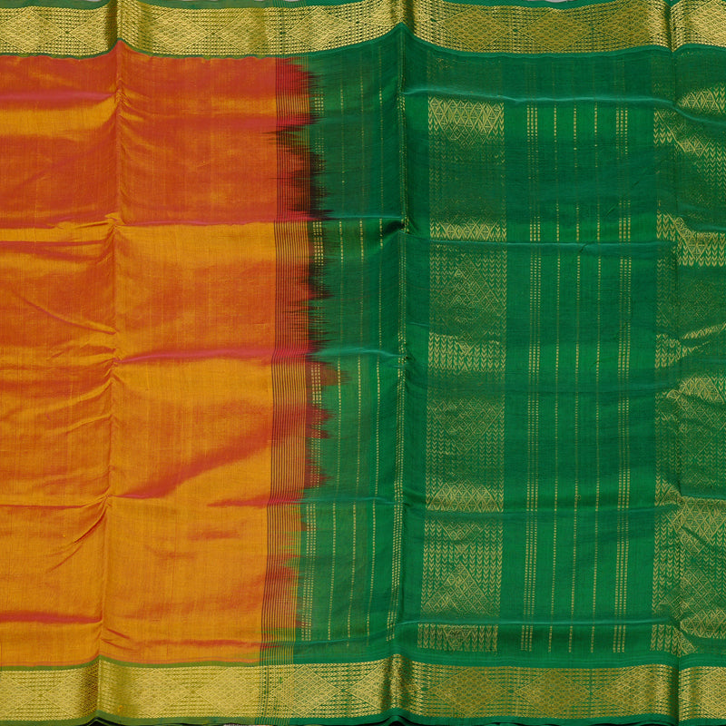 Hayagrivas Handloom Silk Cotton Saree in Vibrant Honey Mustard KBD2096C1-1