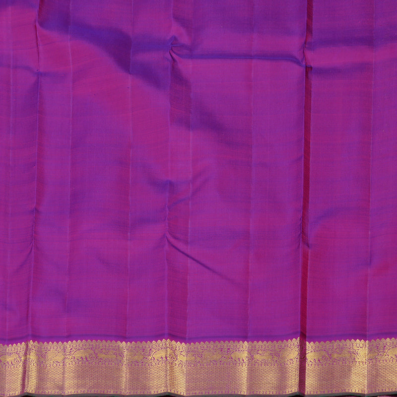 Hayagrivas Yellow Handloom Kanjivaram Silk Saree with Purple Border KBF134D4-1