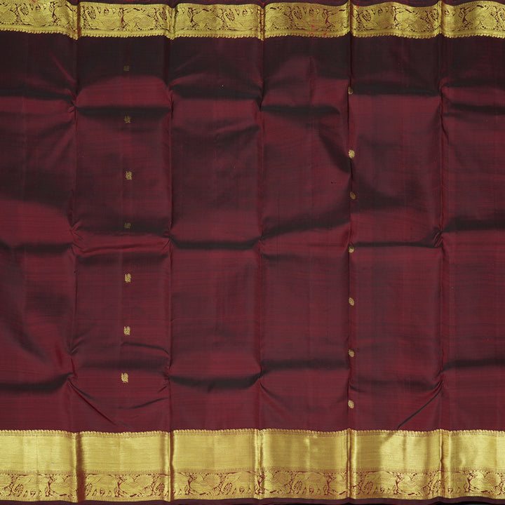 Hayagrivas Handloom Kanjivaram Silk Saree in Glamorous Wine Maroon KBD2104C1-1