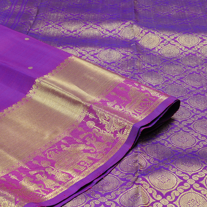 Hayagrivas Purple Handloom Kanjivaram Silk Saree KBD2104C1-4