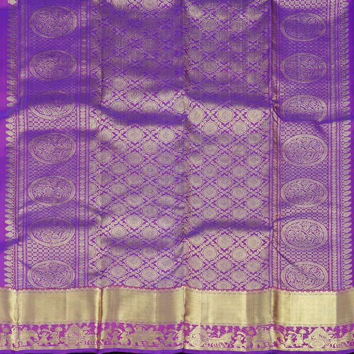 Hayagrivas Purple Handloom Kanjivaram Silk Saree KBD2104C1-4