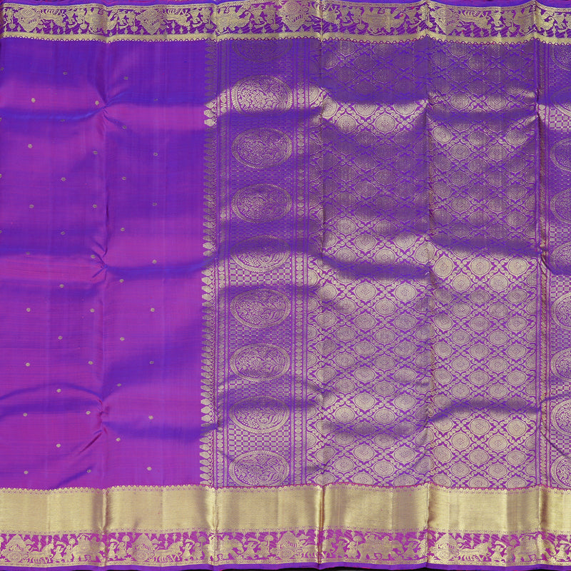 Hayagrivas Purple Handloom Kanjivaram Silk Saree KBD2104C1-4