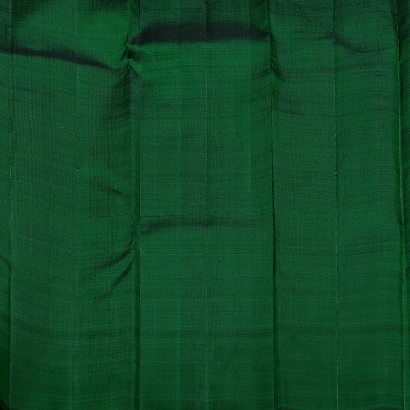 Hayagrivas Bottle Green Handloom Kanjivaram Silk Saree with Bottle Green Border KBD2104C3-2