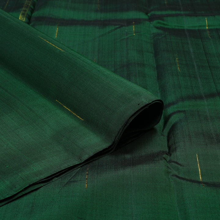 Hayagrivas Silver Grey And Bottle Green Handloom Kanjivaram Silk Saree KBD2105C1-1