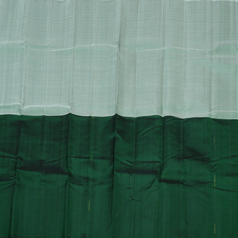 Hayagrivas Silver Grey And Bottle Green Handloom Kanjivaram Silk Saree KBD2105C1-1
