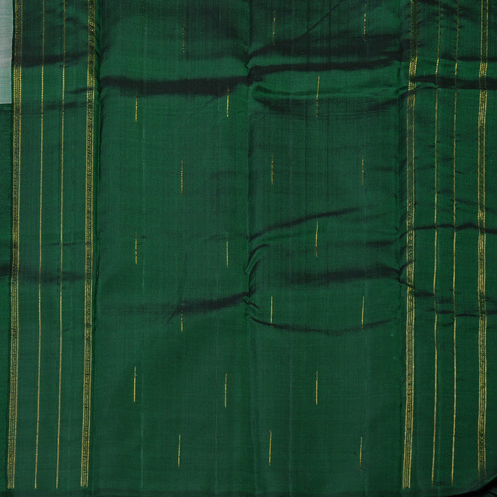 Hayagrivas Silver Grey And Bottle Green Handloom Kanjivaram Silk Saree KBD2105C1-1