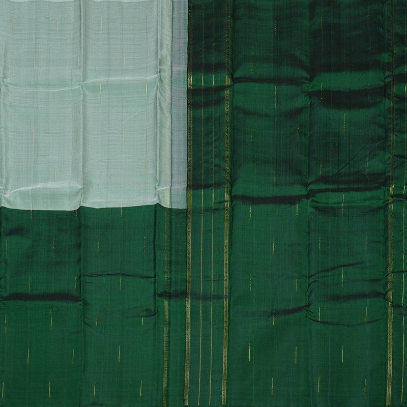 Hayagrivas Silver Grey And Bottle Green Handloom Kanjivaram Silk Saree KBD2105C1-1