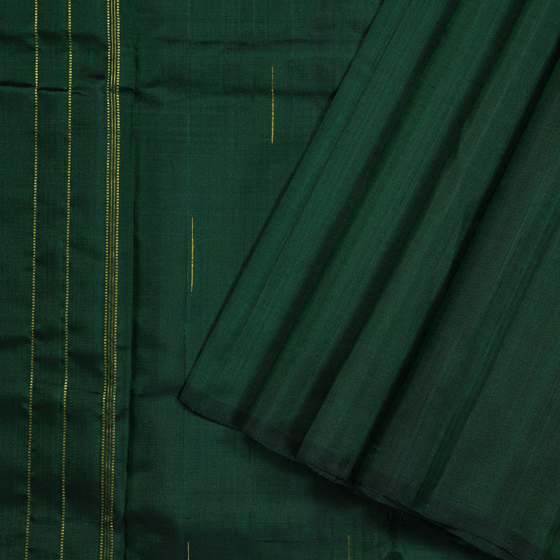 Hayagrivas Silver Grey And Bottle Green Handloom Kanjivaram Silk Saree KBD2105C1-1
