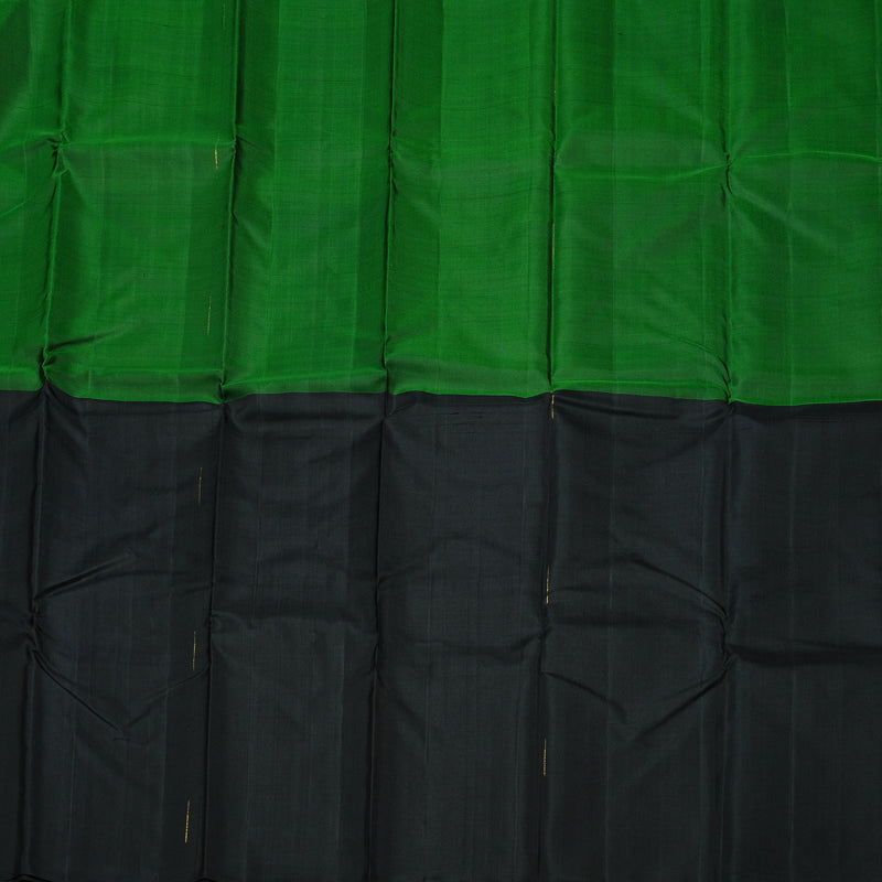 Hayagrivas Handloom Kanjivaram Silk Saree in Bold Bottle Green KBD2105C1-3