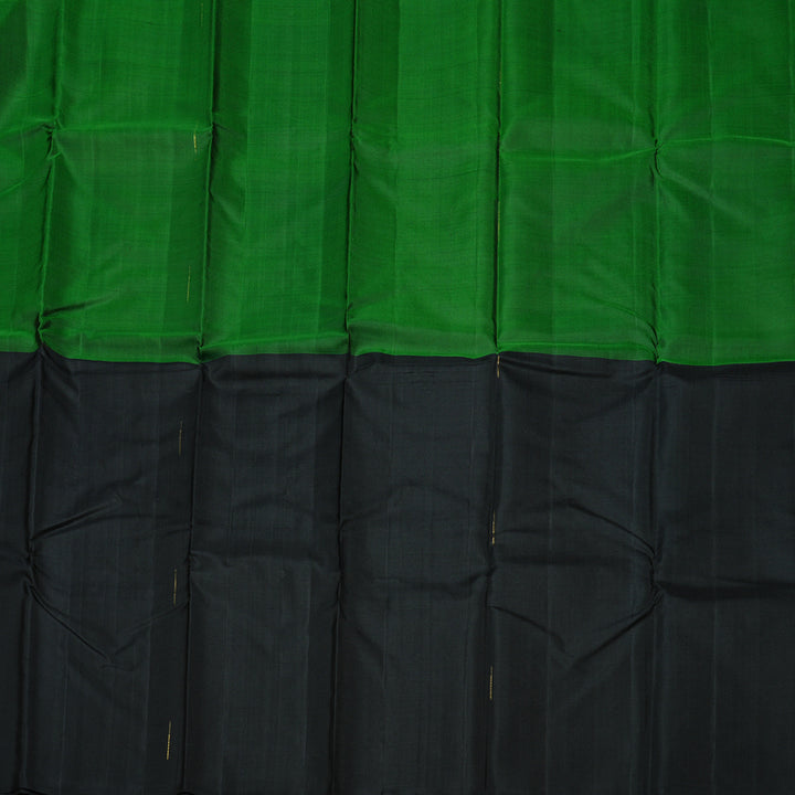 Hayagrivas Handloom Kanjivaram Silk Saree in Bold Bottle Green KBD2105C1-3