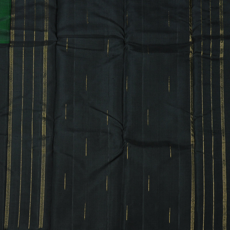 Hayagrivas Handloom Kanjivaram Silk Saree in Bold Bottle Green KBD2105C1-3