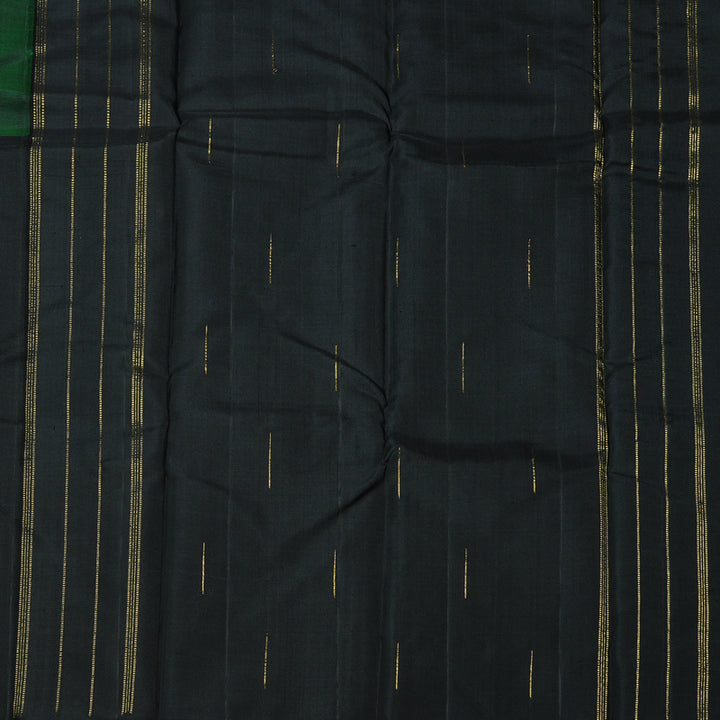 Hayagrivas Handloom Kanjivaram Silk Saree in Bold Bottle Green KBD2105C1-3