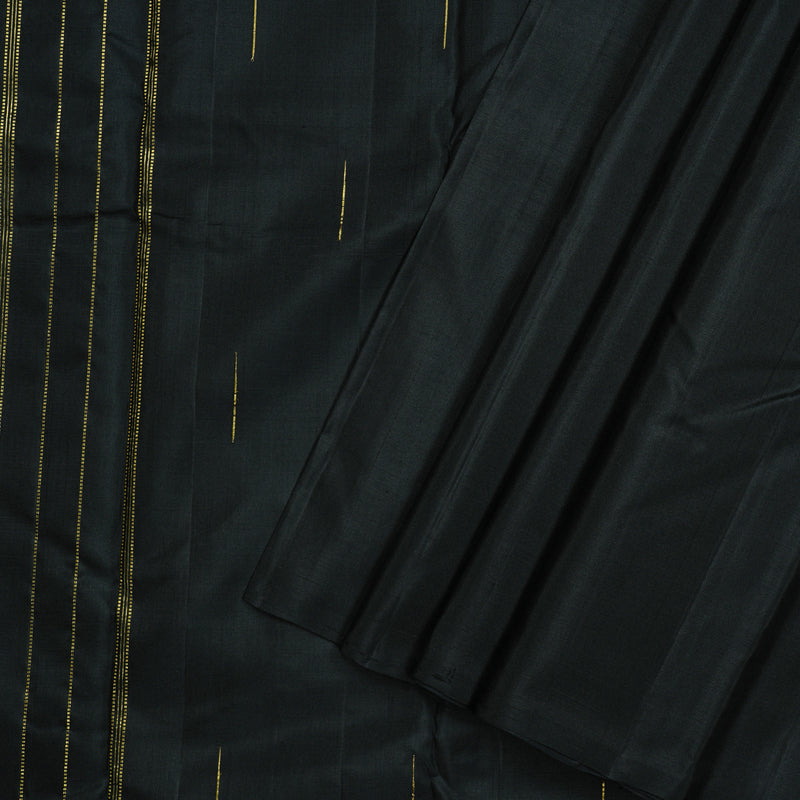 Hayagrivas Handloom Kanjivaram Silk Saree in Bold Bottle Green KBD2105C1-3