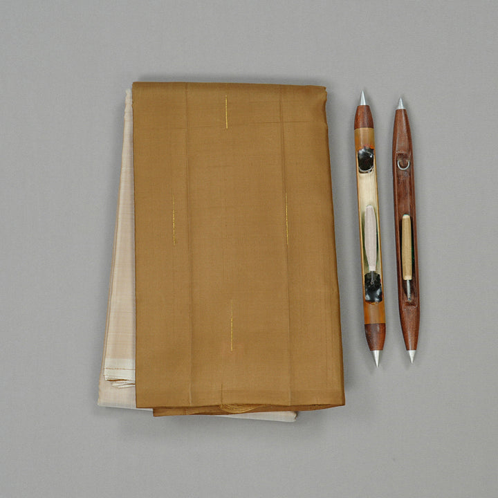 Hayagrivas Beige And Wheat Brown Handloom Kanjivaram Silk Saree KBD2105C1-4