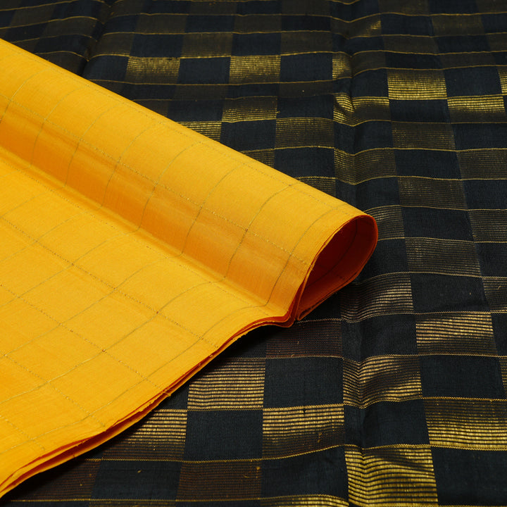 Hayagrivas Yellow Handloom Kanjivaram Silk Saree KBD2105C2-1