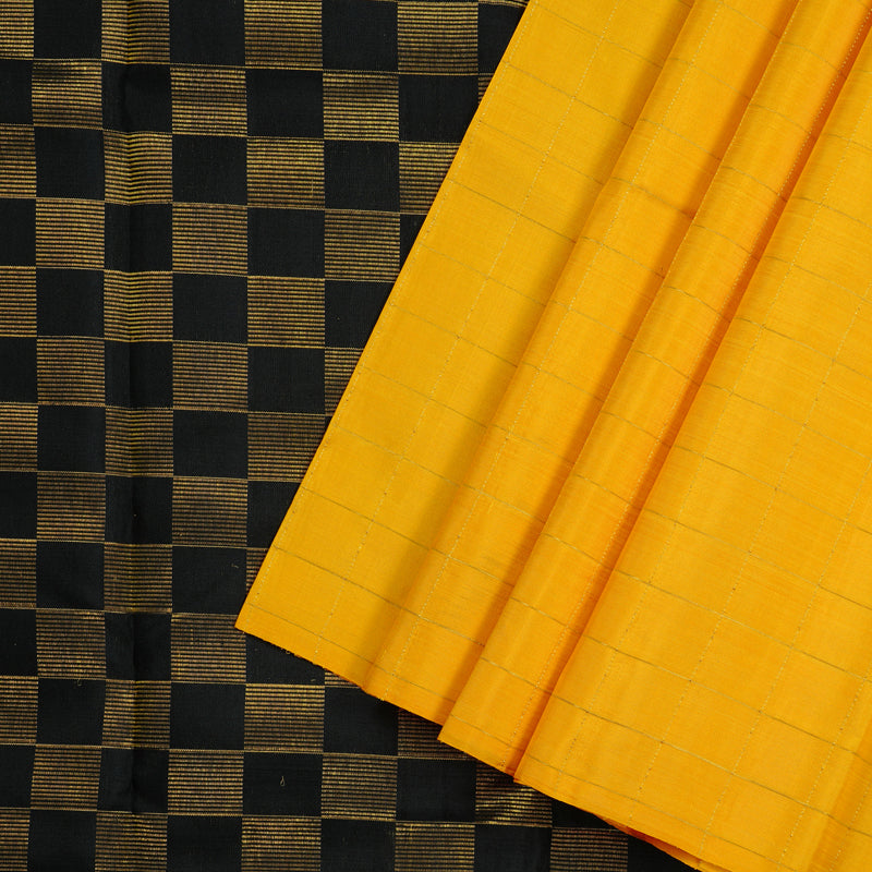 Hayagrivas Yellow Handloom Kanjivaram Silk Saree KBD2105C2-1