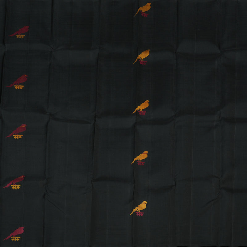 Hayagrivas Black Handloom Kanjivaram Silk Saree KBD2105C5-1