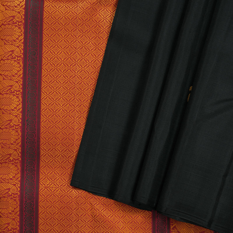Hayagrivas Black Handloom Kanjivaram Silk Saree KBD2105C5-1