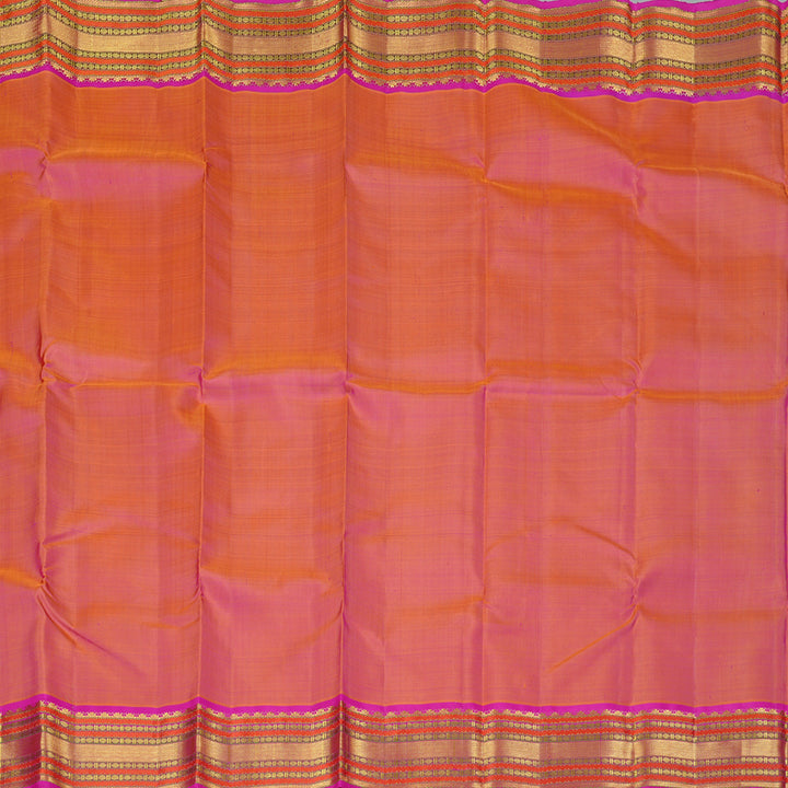 Hayagrivas Handloom Kanjivaram Silk Saree in Lumnious Orangish Pink KBD2105C6-3