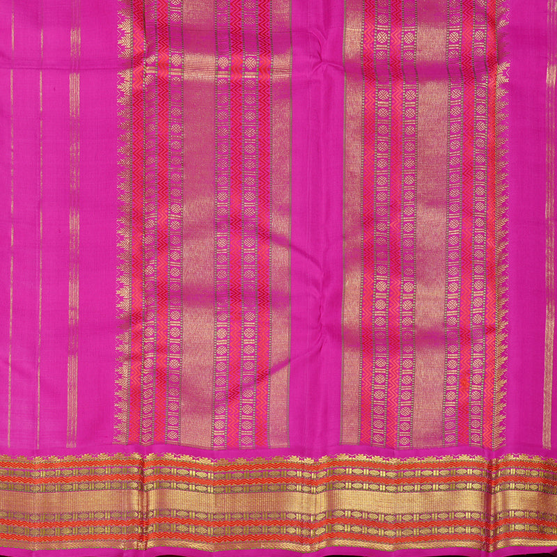 Hayagrivas Handloom Kanjivaram Silk Saree in Lumnious Orangish Pink KBD2105C6-3