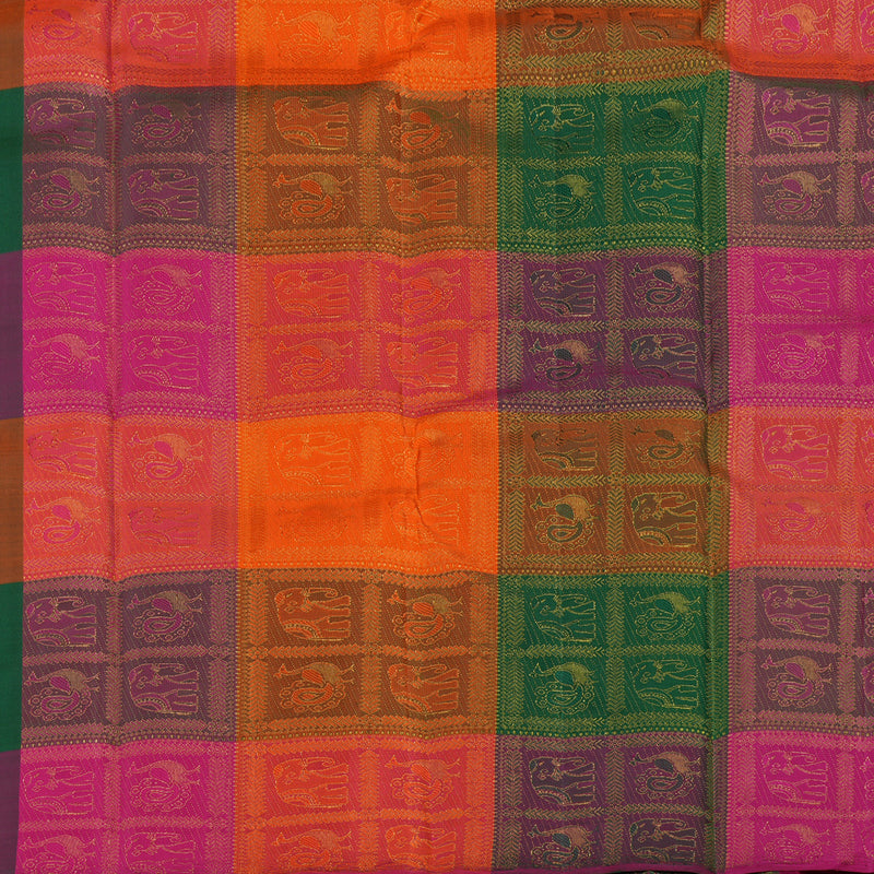 Hayagrivas Bottle Green Handloom Kanjivaram Silk Saree KBD2105C8-1