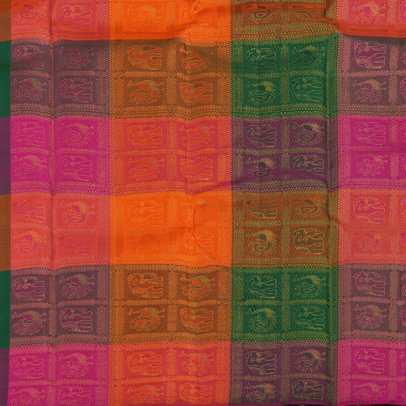 Hayagrivas Bottle Green Handloom Kanjivaram Silk Saree KBD2105C8-1