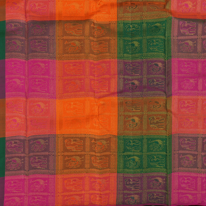 Hayagrivas Bottle Green Handloom Kanjivaram Silk Saree KBD2105C8-1