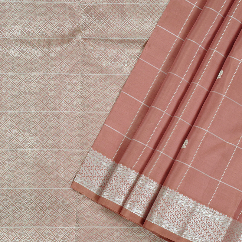 Hayagrivas Handloom Kanjivaram Silk Saree in Caramel Light Chocolate Brown KBD2107C2-2