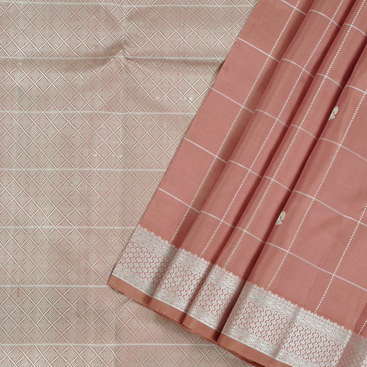 Hayagrivas Handloom Kanjivaram Silk Saree in Caramel Light Chocolate Brown KBD2107C2-2