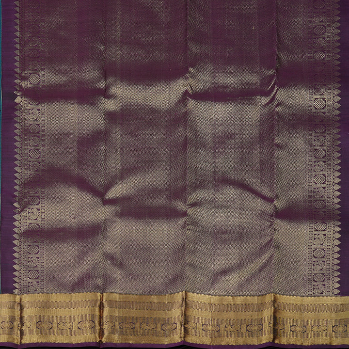 Hayagrivas Handloom Kanjivaram Silk Saree in Refreshing Teal Green KBD2113C1-1
